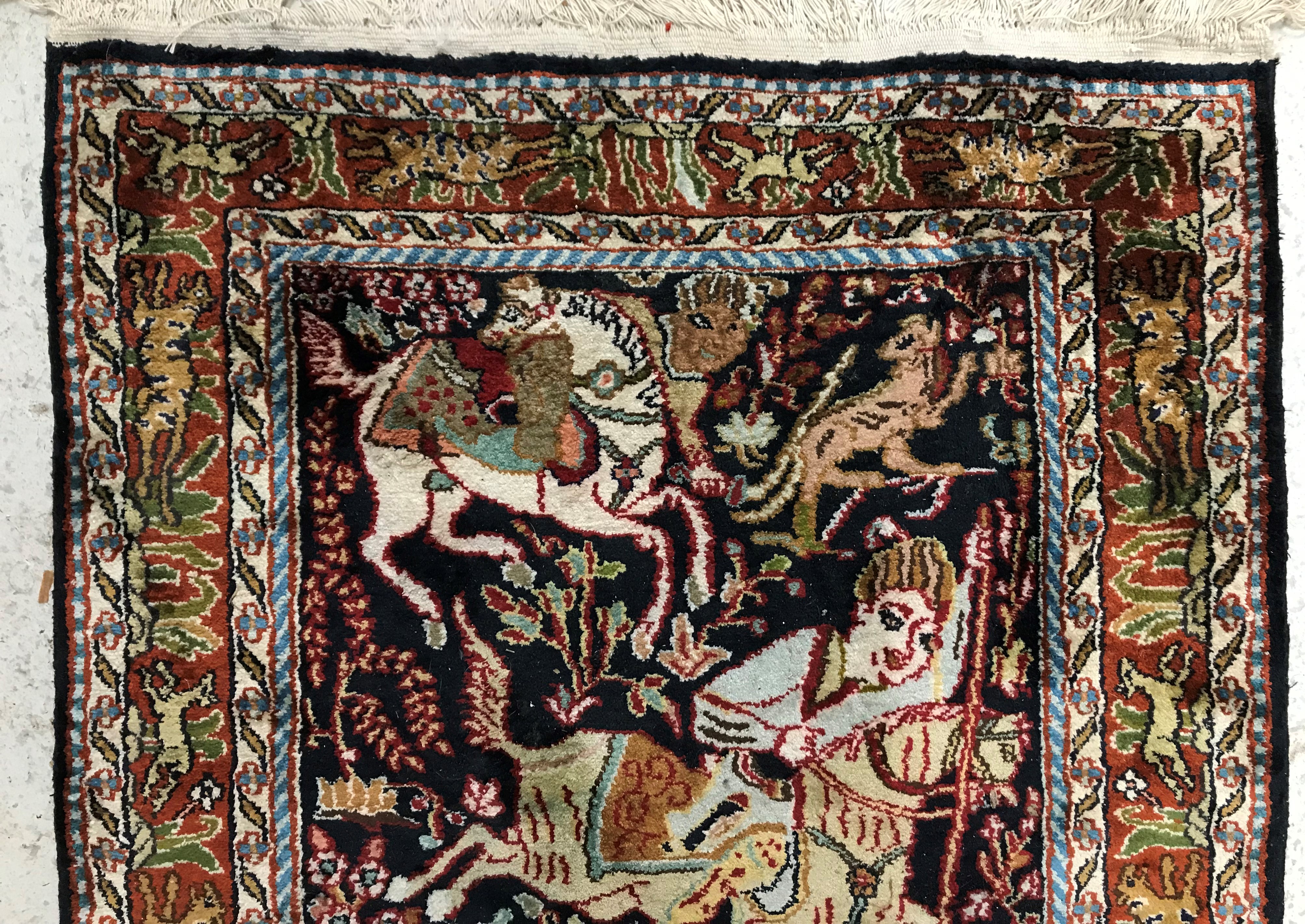A Persian pictorial rug, - Image 6 of 6