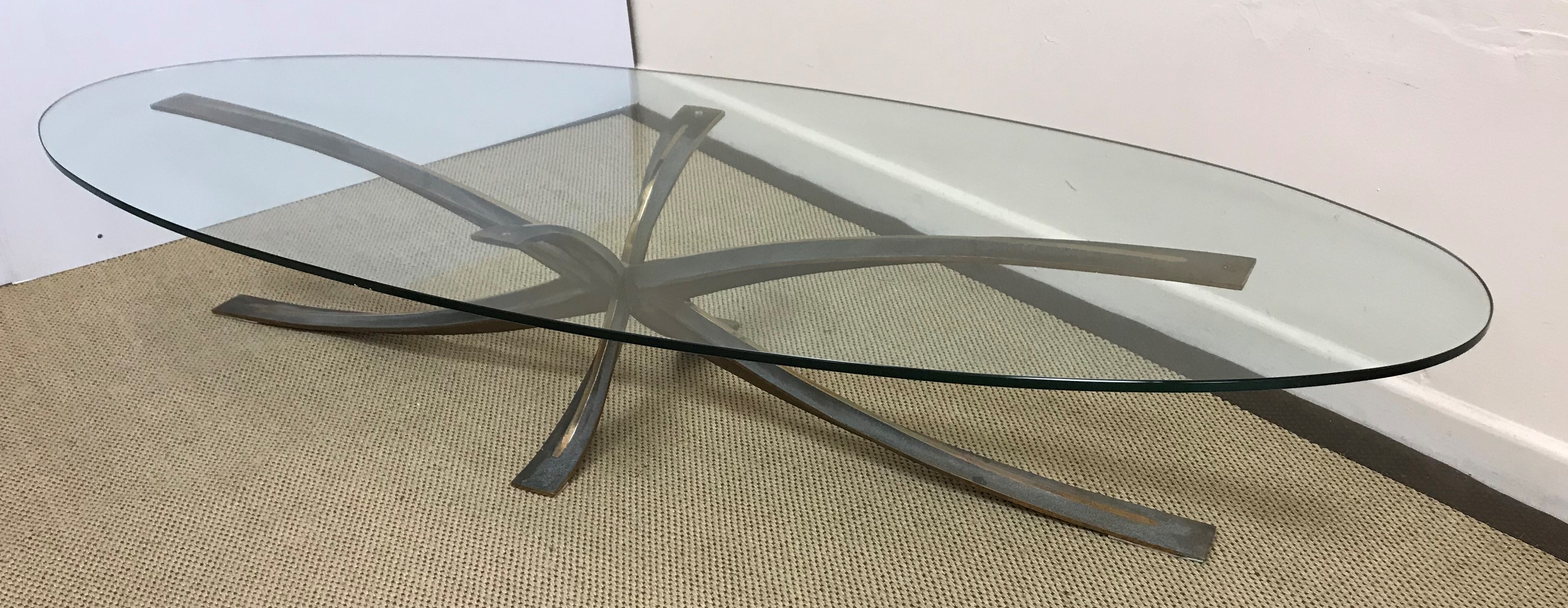 A bronze 'Spider' coffee table with oval glass top designed by Michel Mangematin and Roger Bruny, - Image 17 of 23