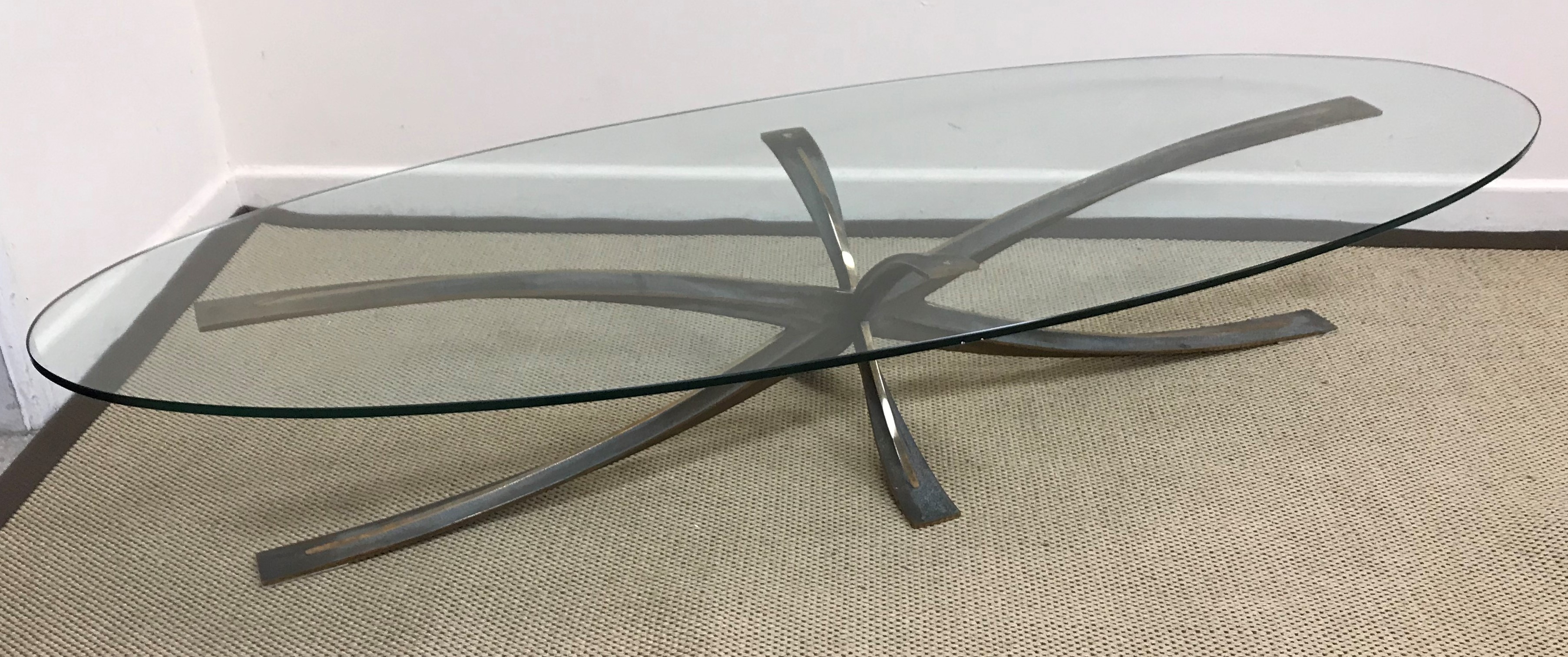 A bronze 'Spider' coffee table with oval glass top designed by Michel Mangematin and Roger Bruny, - Image 5 of 23