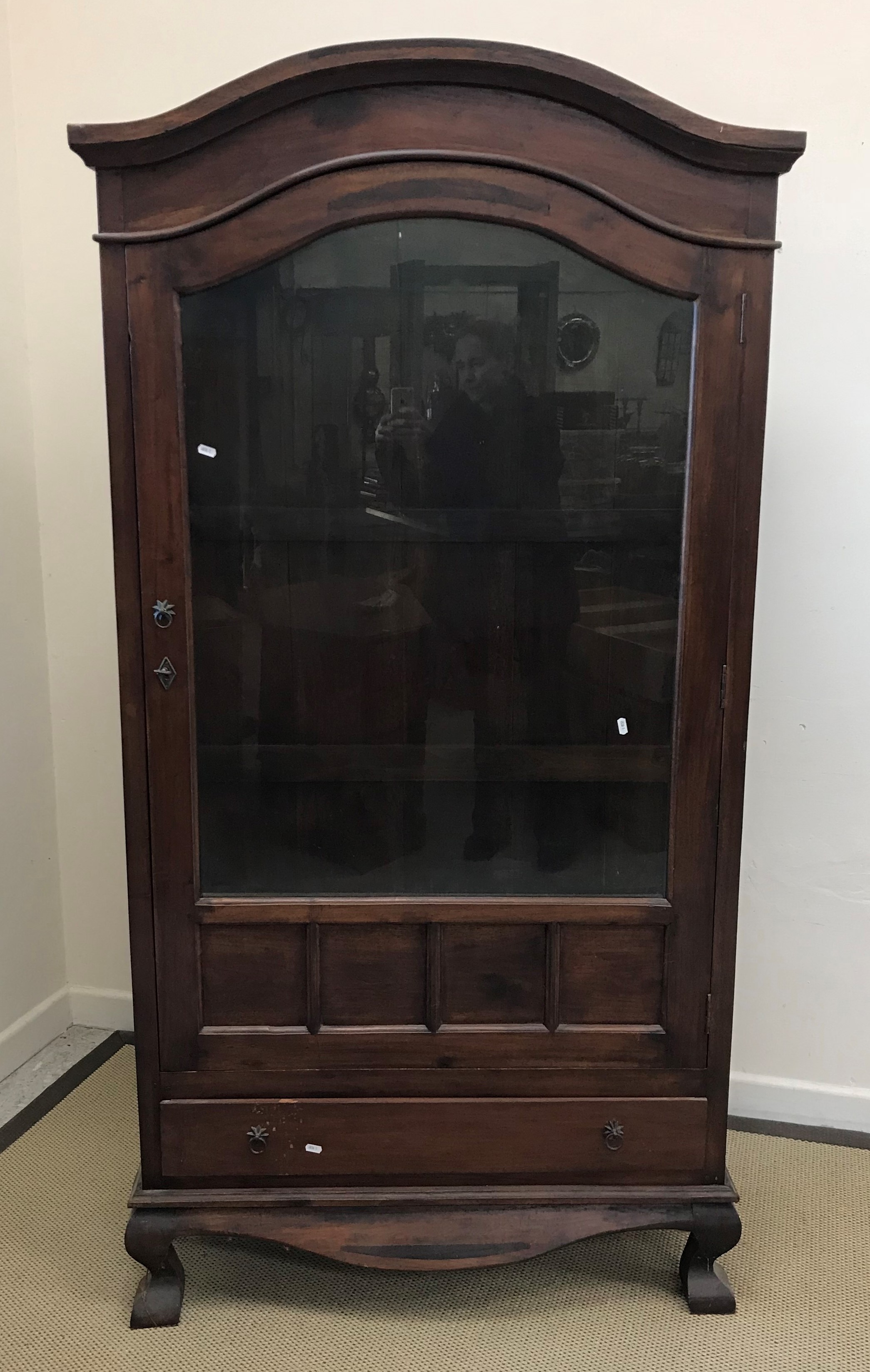 A pair of modern mahogany display cabinets in the 19th Century style,