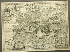 AFTER NICHOLAS BLANCARDUS (BLANKAART) “Europa Antiqua” black and white engraved map, uncoloured, 38.