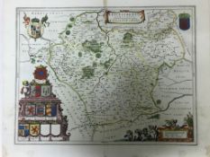 AFTER JOHANNES BLAEU "Leicestrensis Comitatvs Leicester Shire", a black and white engraved map,