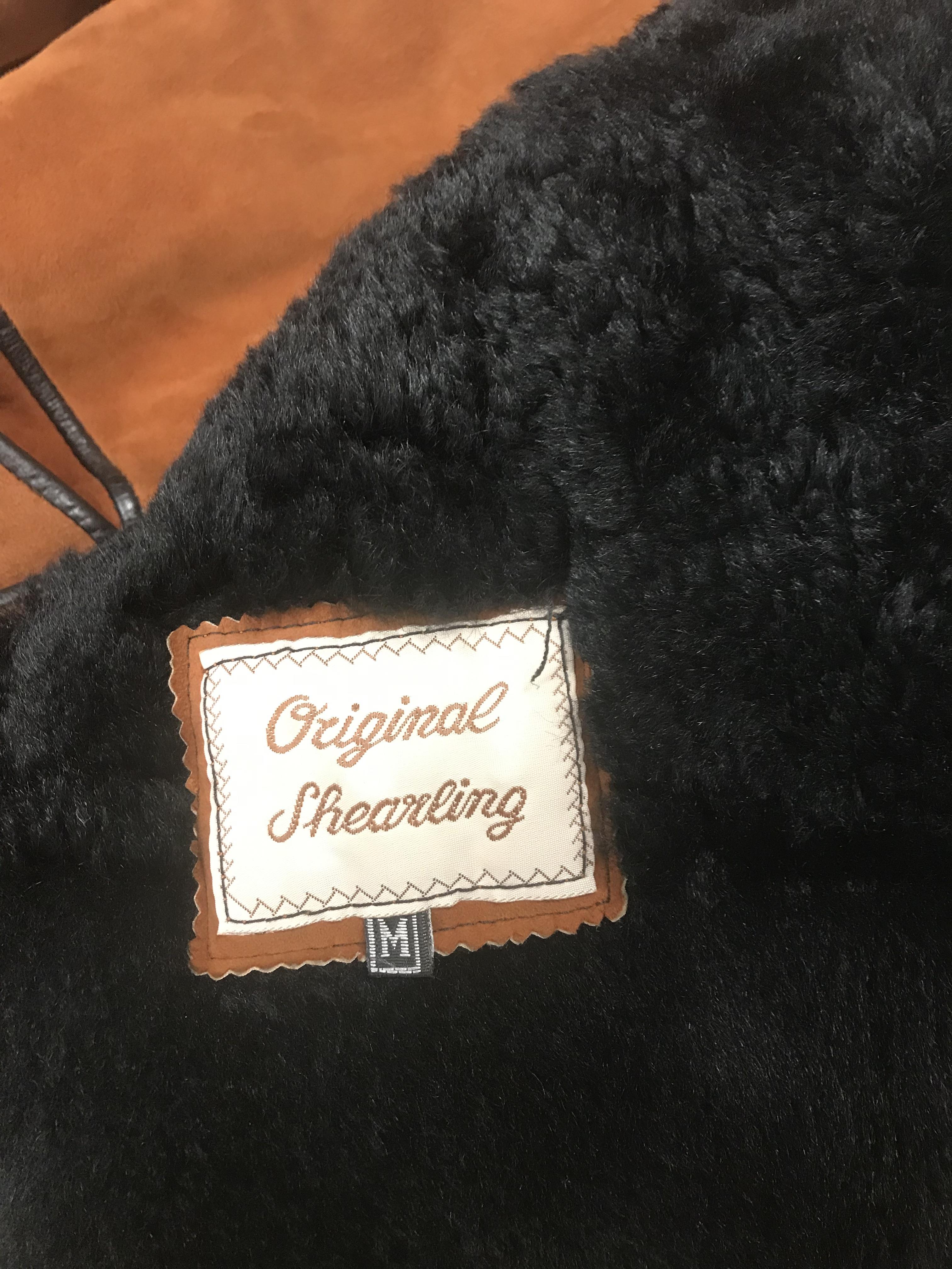 An original shearling coat in brown, - Image 2 of 2