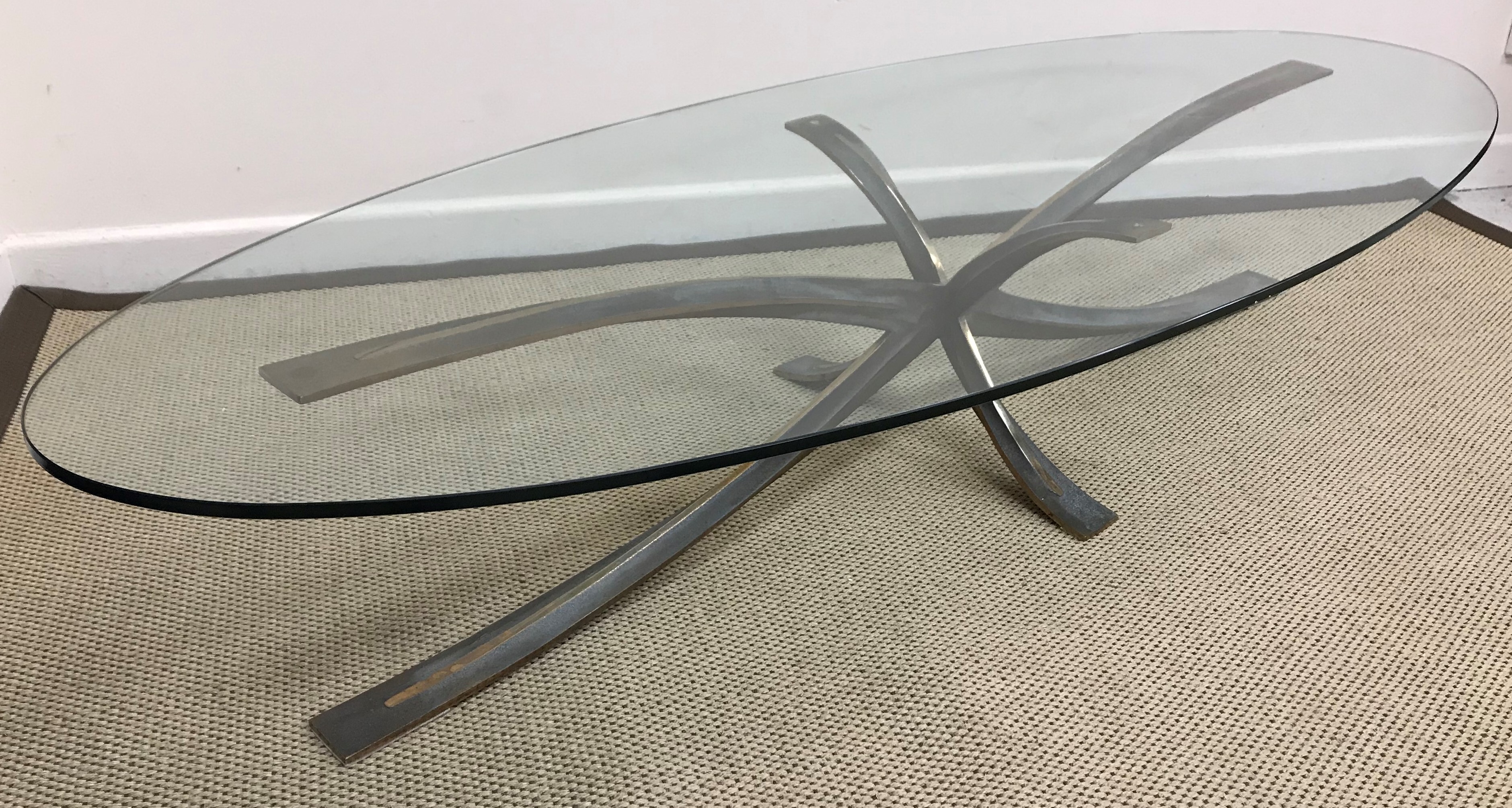 A bronze 'Spider' coffee table with oval glass top designed by Michel Mangematin and Roger Bruny, - Image 7 of 23