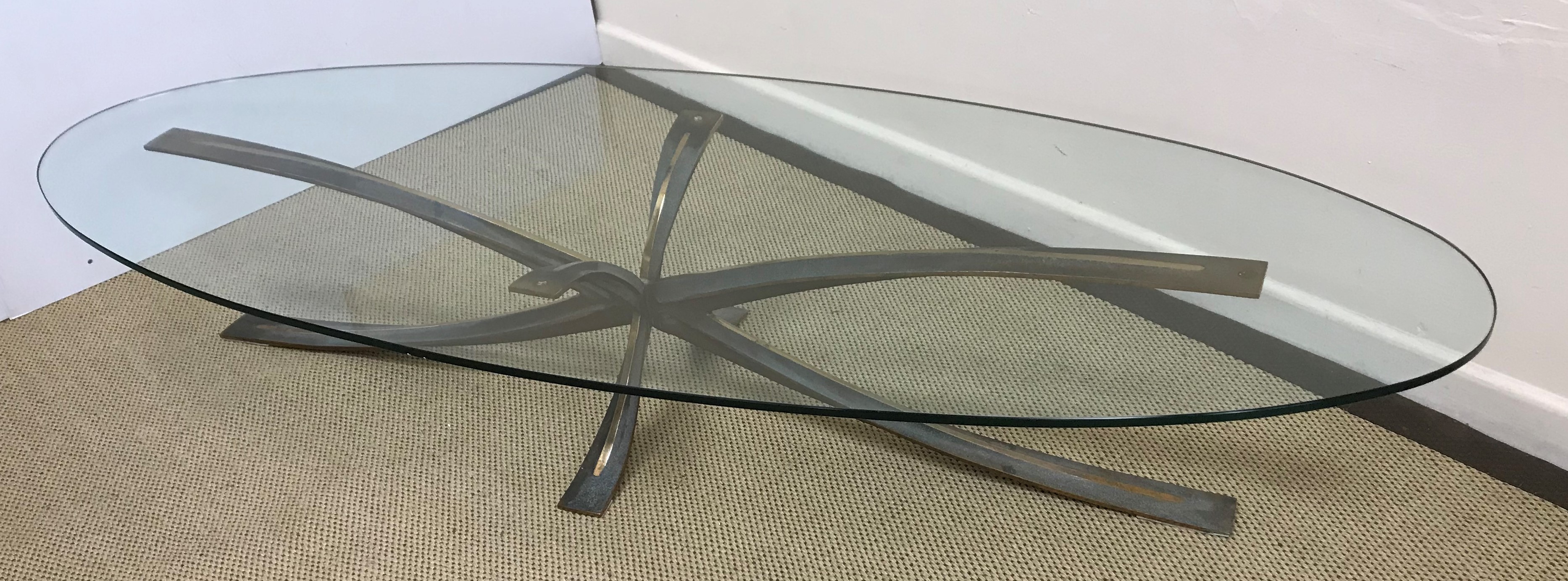 A bronze 'Spider' coffee table with oval glass top designed by Michel Mangematin and Roger Bruny, - Image 18 of 23