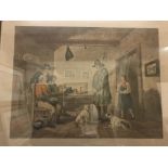 AFTER GEORGE MORLAND "Ale house politicians", coloured engraving by W Ward, impression size 45.