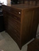 An early 20th Century oak plan or folio chest,