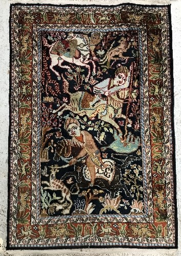 A Persian pictorial rug,