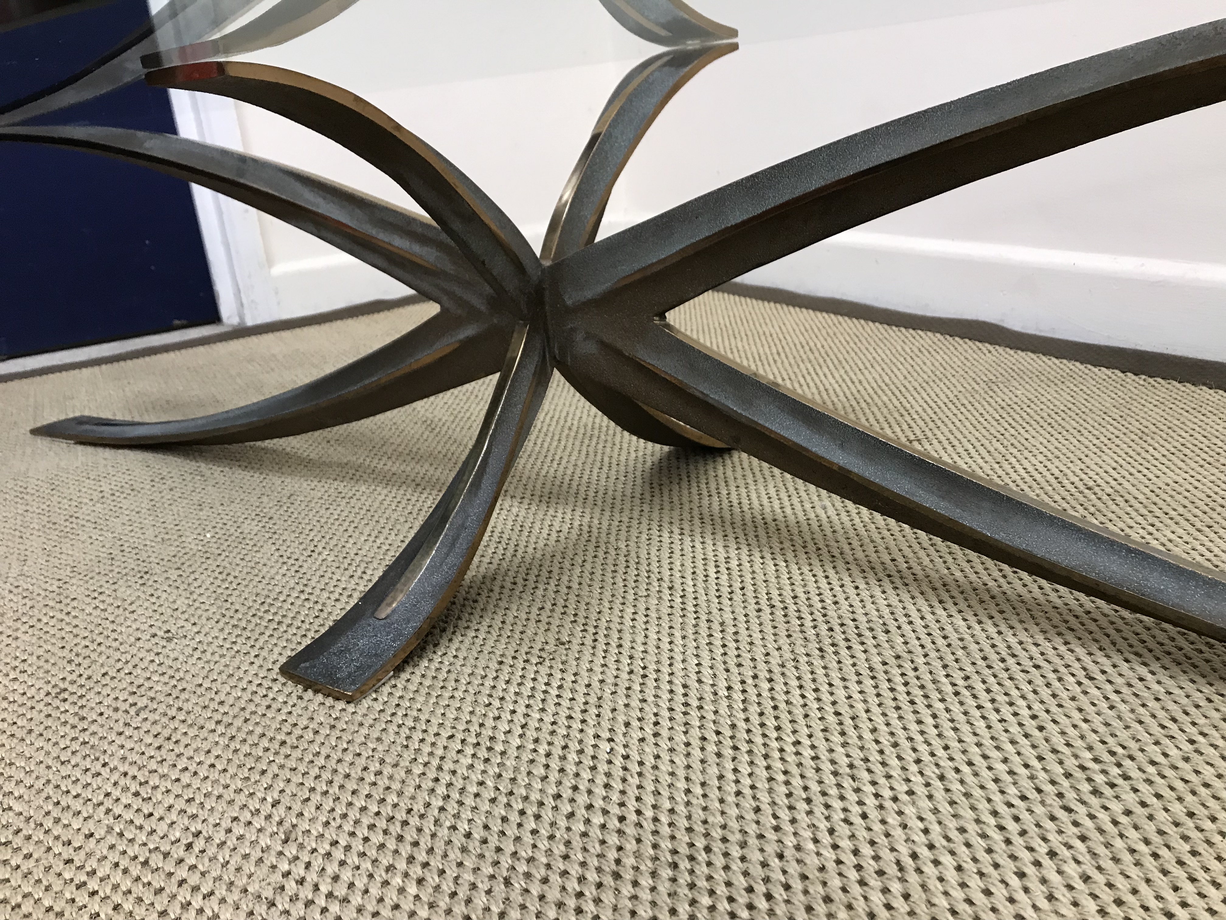 A bronze 'Spider' coffee table with oval glass top designed by Michel Mangematin and Roger Bruny, - Image 9 of 23