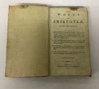 One volume "The Works of Aristotle in Four Parts Containing I. His Complete Masterpiece... II.
