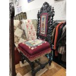 A 19th Century Anglo Indian carved rosewood hall chair,
