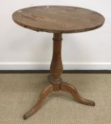 A 19th Century Provincial pine crib of typical form, 86 cm long x 49 cm wide x 70 cm high,