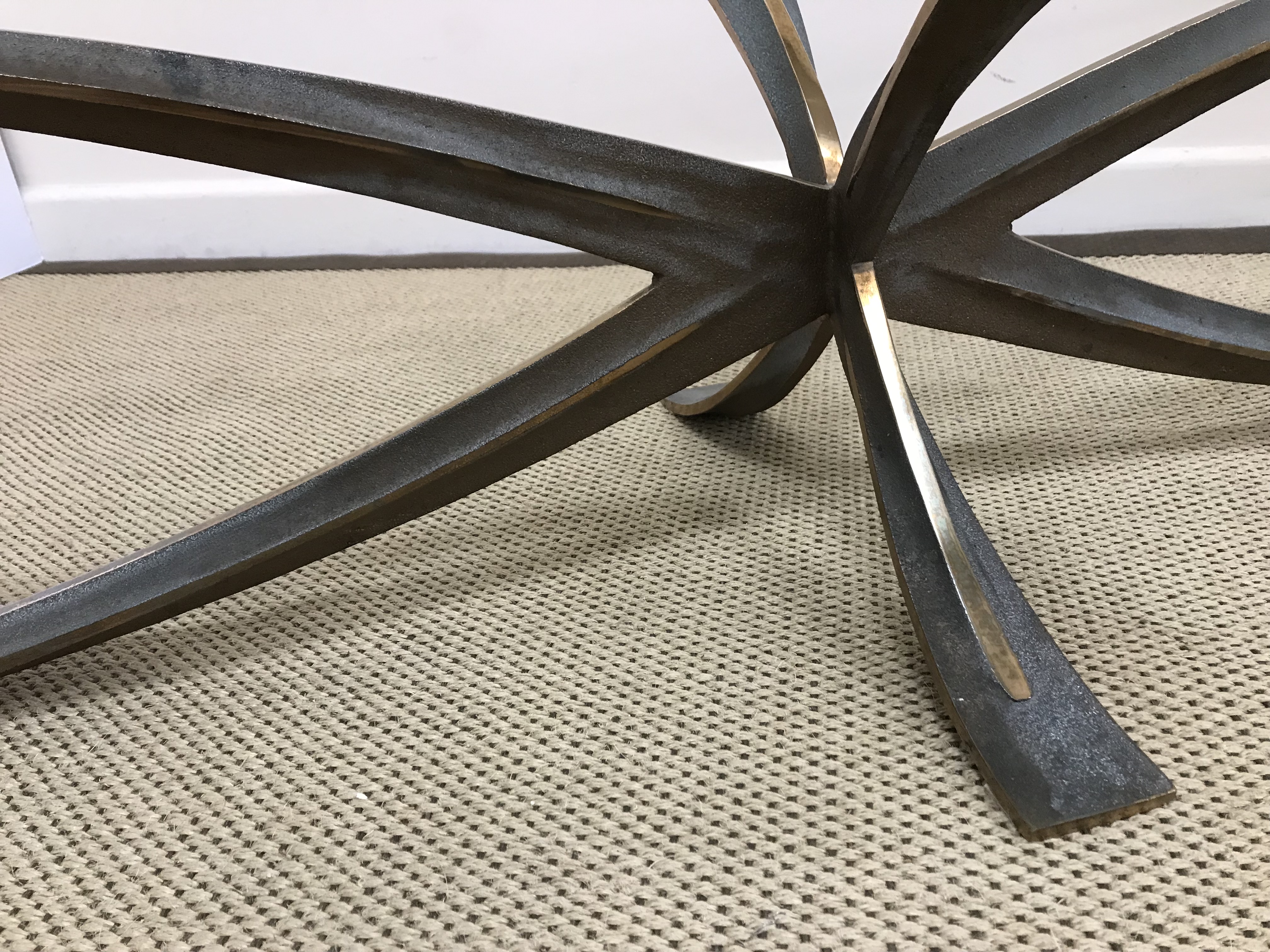 A bronze 'Spider' coffee table with oval glass top designed by Michel Mangematin and Roger Bruny, - Image 15 of 23