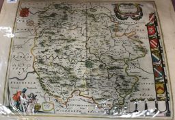 AFTER W & J BLAEW “Herefordshire” black and white engraved map,