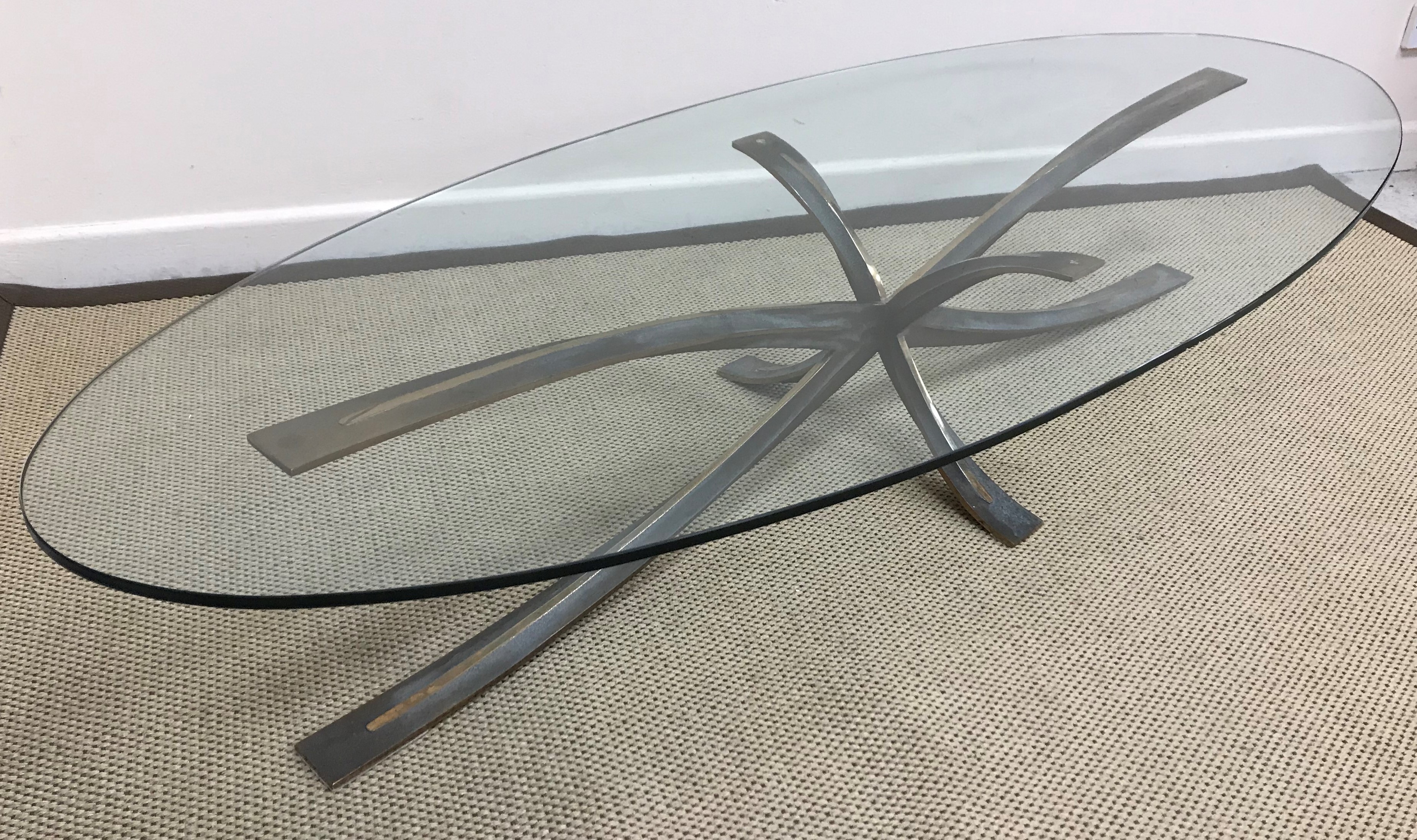 A bronze 'Spider' coffee table with oval glass top designed by Michel Mangematin and Roger Bruny, - Image 8 of 23