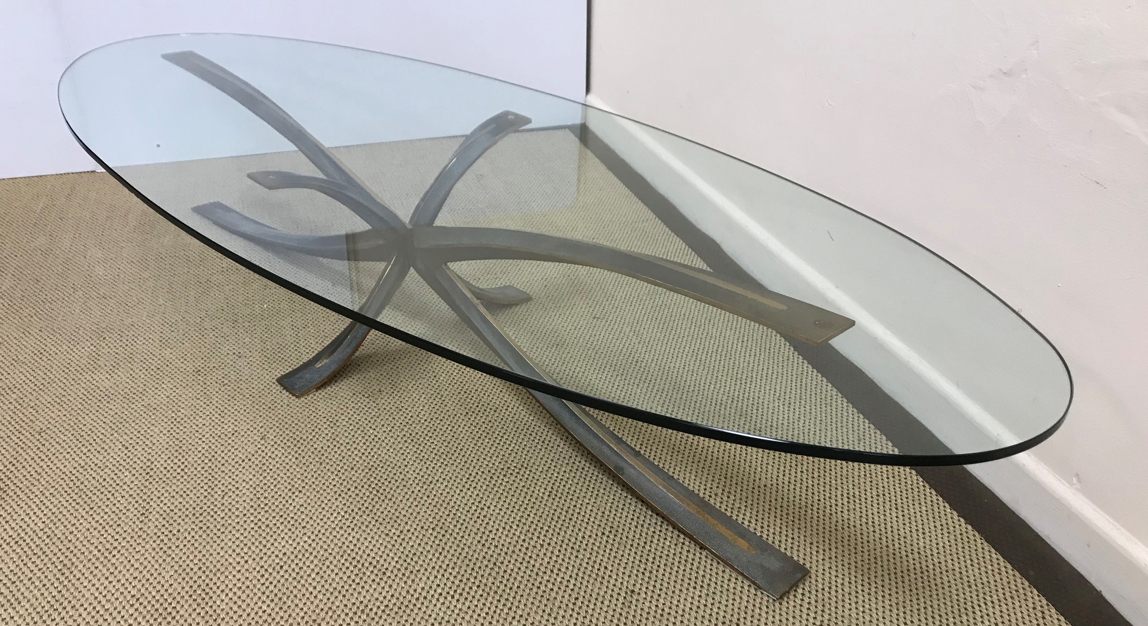 A bronze 'Spider' coffee table with oval glass top designed by Michel Mangematin and Roger Bruny, - Image 16 of 23