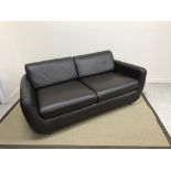A Habitat brown leather upholstered two