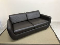 A Habitat brown leather upholstered two