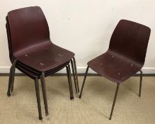 A set of ten vintage stacking chairs, th