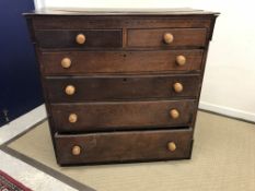A 19th Century oak chest, the plain top