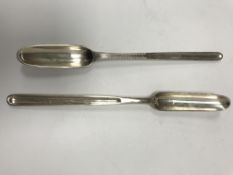 A Georgian silver marrow scoop (by John