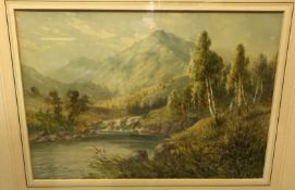 FRANK HIDER "Mountain Scene" a study of