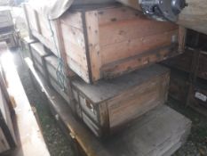 Three aeronautical wooden crates, larges