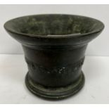 A 17th Century bronze mortar of plain fo