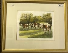 A collection of six watercolour studies