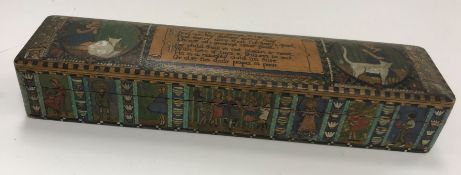 A circa 1900 hand-painted pen or glove b