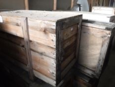 Four aeronautical wooden crates, largest