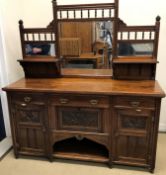 A Victorian Aesthetic oak sideboard, the