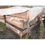 Three aeronautical wooden crates, larges