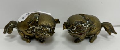 Two 19th Century Chinese bronze dog of F