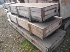 Three aeronautical wooden crates, larges