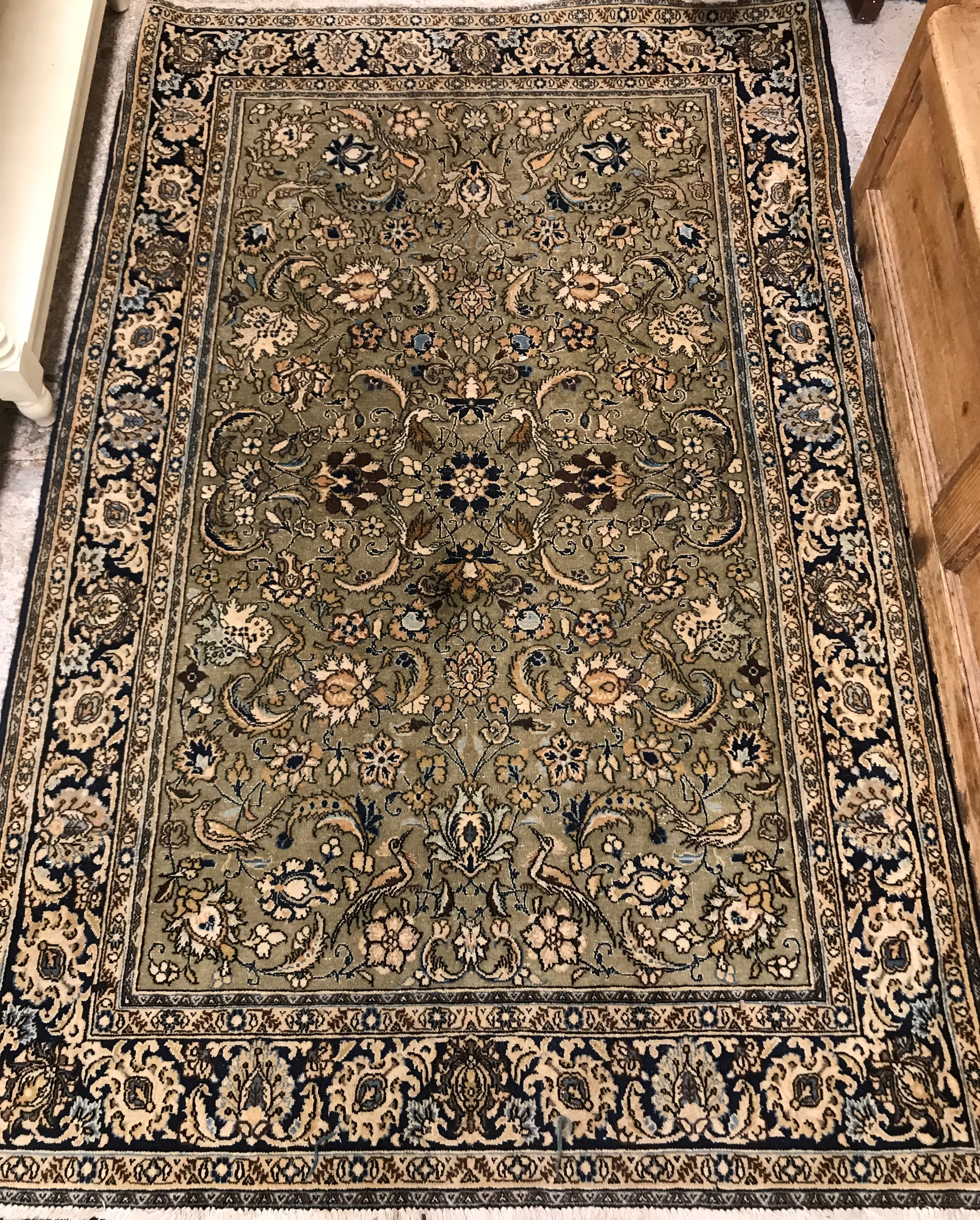 A vintage Caucasian rug, the central pan