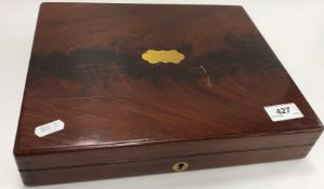A mahogany cased set of twelve silver pl