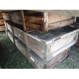 Three aeronautical wooden crates, larges