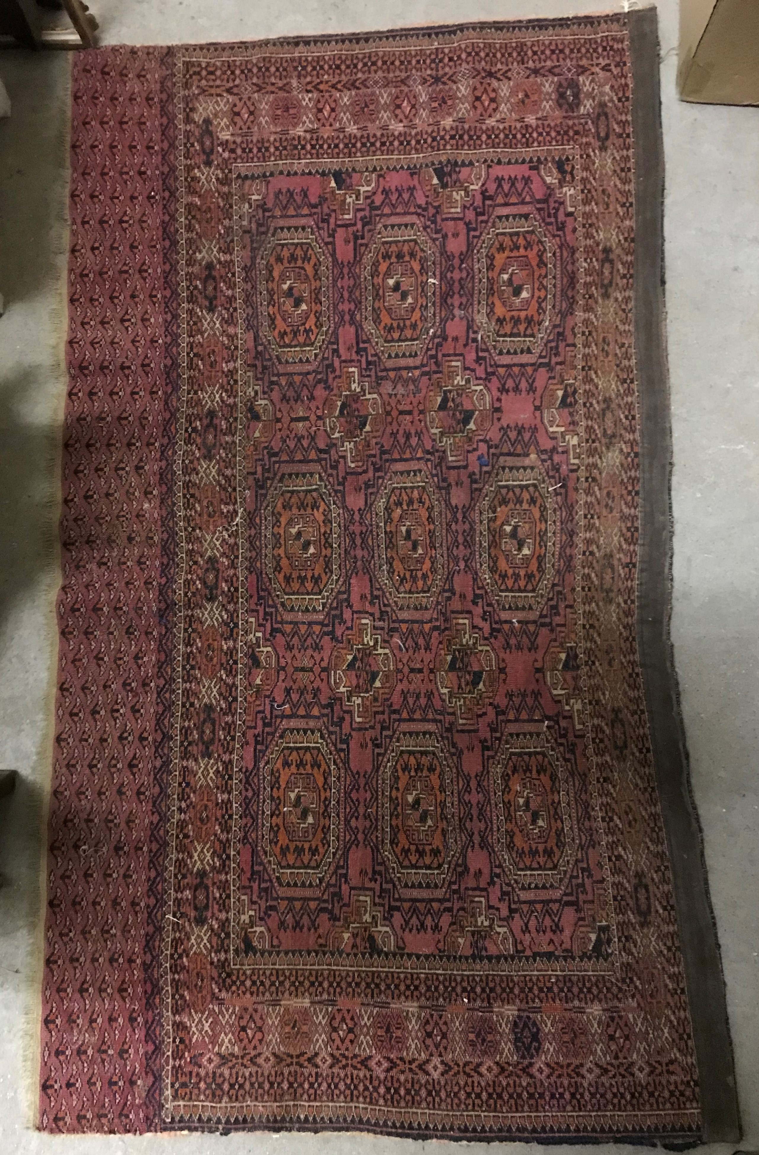 A vintage Bokhara rug, the central panel - Image 2 of 2