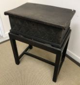 A 17th Century oak Bible box, the plain