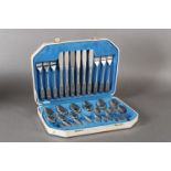 A canteen of Viners stainless steel cutlery c.1970s, of Mosaic pattern, comprising six dinner knives