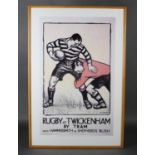 After Dame Laura Knight, Rugby at Twickenham, poster, originally issued in 1921 and reproduced in