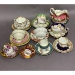 A collection of china including Coalport cup, saucer, milk jug and pedestal sugar bowl, Hammersley