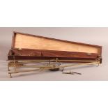 A Victorian brass pantograph by W & S Jones, London in a fitted mahogany case, 67cm long