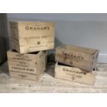 Four wooden cases for vintage port, 1979 and 1982, for twelve and six bottles (sadly no contents!)