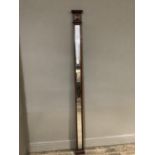 A Victorian mahogany mirrored pilaster, 197cm high, 14cm wide
