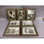 A set of seven black and white prints of Whitby folk after Frank Meadow Sutcliffe