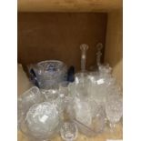 A quantity of table glass, decanters, fruit bowls, jugs etc