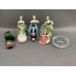 A Royal Doulton figures Lydia, Boy from Williamsburg, Cookie, Clarissa, Enchantment and Fair Lady