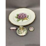 A Spode Botanical plate with Hodgsoni decoration, 26cm diameter together with a German porcelain